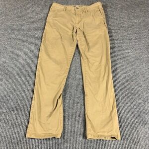 Vuori Pants Mens 30x30 Beige Flat Front Chinos Cotton Blend Collins Slim Comfort